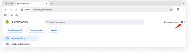 Enable developer mode in Chrome